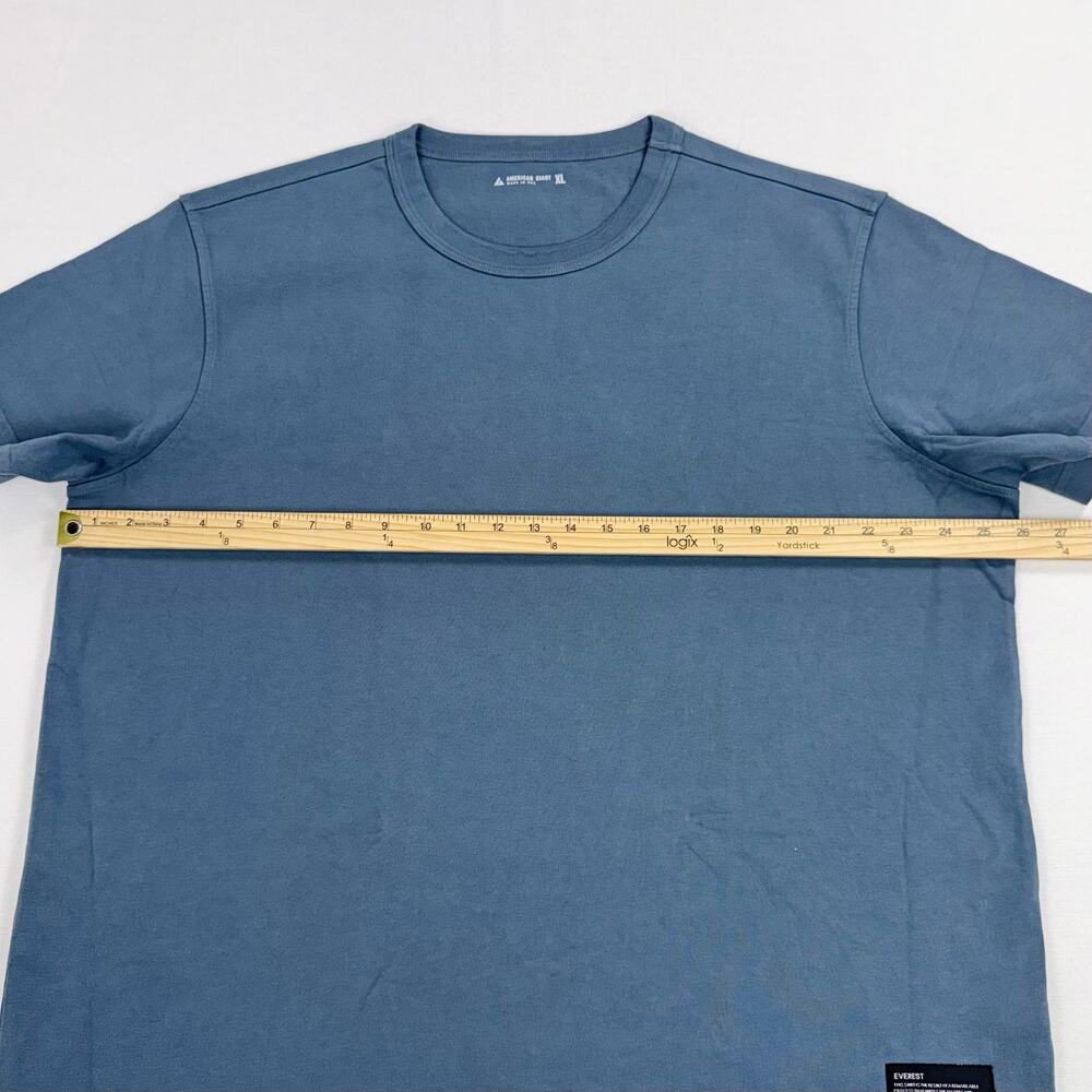 American Giant Everest Ultra Heavyweight Cotton Tee Shirt XL Blue - Picture 8 of 11